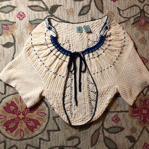 Anthropologie Dolman Cropped Crochet Cardigan